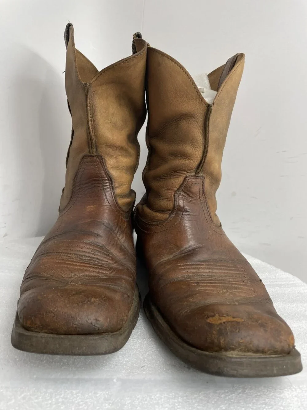 Ariat Rambler Western Brown Leather Wide Square Toe Cowboy Boots Men's 10 EE
